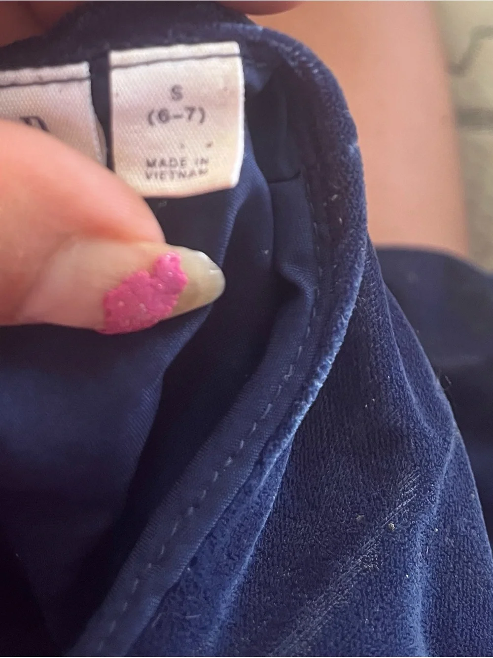 GAP Navy Blue Velvet Kids Romper with Contrast Piping